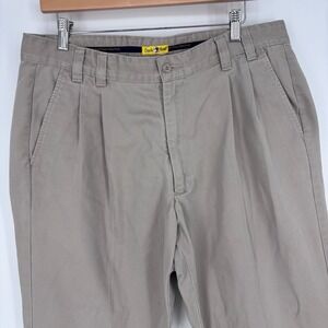 Vtg 90s Duck Head Pleated Chinos Mens 36x34 (Fits 35x33) Khaki Classic Fit Pants